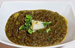 Allo Saag ( Spinach Potatoes curried) at Rajput Indian Cuisine in Norfolk