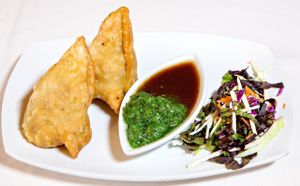 Sabz Samosa ( Vegetable Triangular Patties) at Rajput Indian Cuisine in Norfolk