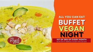 Vegan Buffet Every 1st and 3rd Wednesday of Every Month at Norfolk Location at Rajput Indian Cuisine in Norfolk