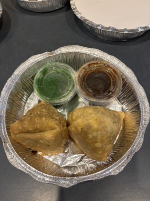 Vegetables Samosas weren’t greasy  at Rajput Indian Cuisine in Norfolk