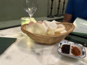 Do NOT eat.  Not vegetarian. I know we aren't supposed to post but this is a warning to future dinners   at Indrapura in Amsterdam