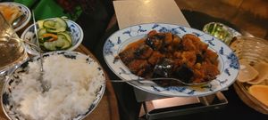 Stirfried eggplant at Indrapura in Amsterdam