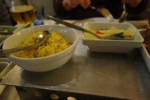 Flavored rice and vegetables at Indrapura in Amsterdam