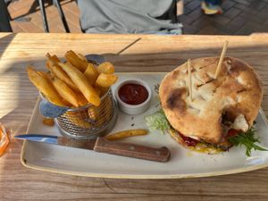 Burger  at Monica's Cafe in Maleny