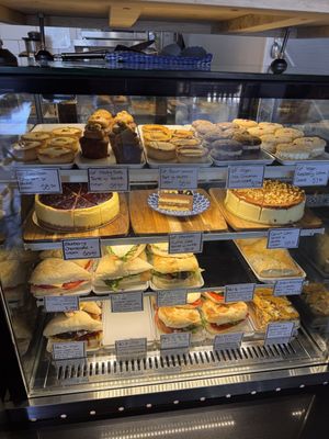 Some more vegan options in cabinet   at Monica's Cafe in Maleny