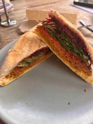 Vegan panini   at Monica's Cafe in Maleny