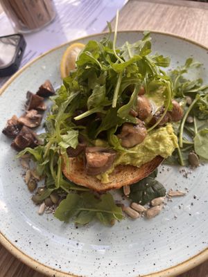 Avocado toast   at Monica's Cafe in Maleny