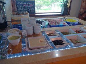 Soya yogurt & seeds (nuts) & dessert 🍨 at Bitgaram Vegan Buffet 빛가람채식뷔페" in Chungju