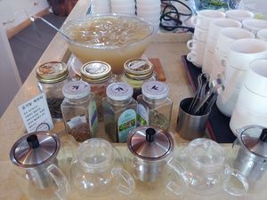 Organic Herb tea & teapots at Bitgaram Vegan Buffet 빛가람채식뷔페" in Chungju