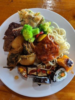 I'll take one of everything! at Bitgaram Vegan Buffet 빛가람채식뷔페" in Chungju