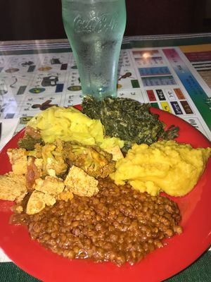 Full vegan lunch buffet  at Queen Sheba in Sacramento