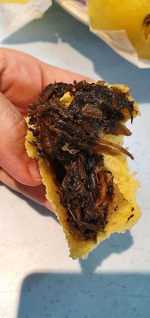 梅菜 bao. Photo credit to Ms Veron Wong at Gerai Pau Sing Phing 成屏素包 in Skudai