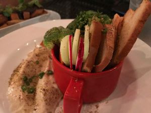 cauliflower hummus was delish! at Good Dog in Houston