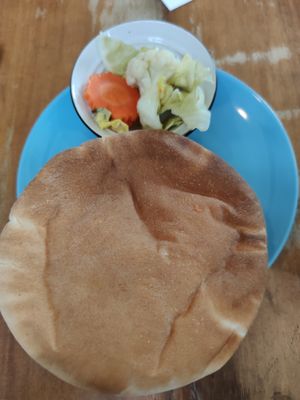 Bread for the hummus at Basilicom in Koh Samui