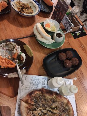 Falafels, zataar focaccia at Basilicom in Koh Samui