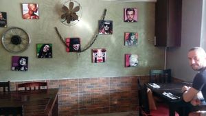 there are many interesting paintings in the wall at Basilicom in Koh Samui