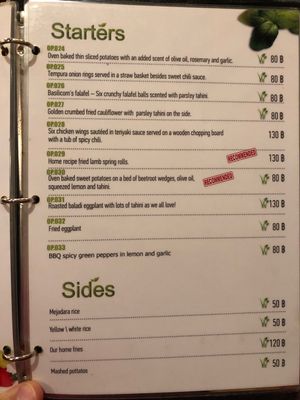 Some icons do not match. So there are more or less vegi of vegan options.  at Basilicom in Koh Samui