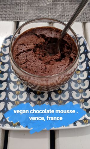 vegan chocolate mousse at Mama Gaia in Vence