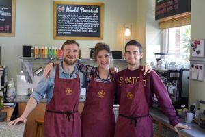 lovely volunteers at World Peace Cafe  in Brighton