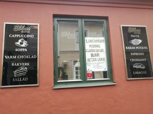 Placards at Ebbas in Lund