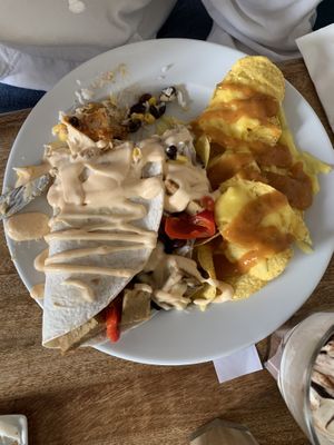 tortilla with vegetables and seitan  at Ebbas in Lund