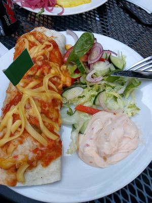 vegan burrito med jackfruit at Ebbas in Lund
