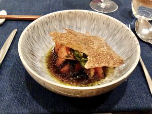 Vegan tasting menu  at Flat Three  in West London