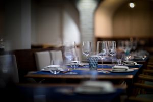 Dining room at Flat Three  in West London