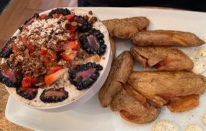 Coconut quinoa bowl and potatoes at The Gold Leaf in Fort Collins