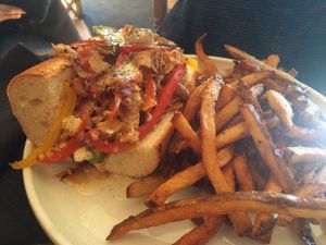 The Seitan Philly was so so scrumptious! at The Gold Leaf in Fort Collins