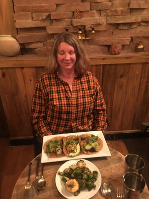 my cousin and her tacos at The Gold Leaf in Fort Collins