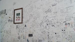 Georgetown Sushi Kitchen, u can draw on the wall! at Sushi Kitchen in Penang