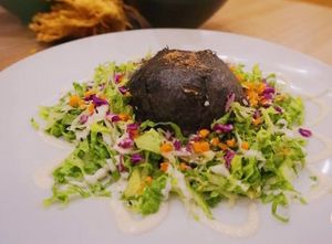 Seaweed fried rice ! fresh salad. Signature fried rice. at Sushi Kitchen in Penang