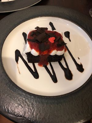 Strawberry chocolate cake!  at Sushi Kitchen in Penang