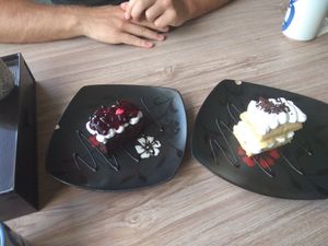 Chocolate cake and apple cake at Sushi Kitchen in Penang