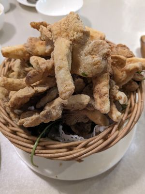 Fried mushrooms at Shuizhong Liansushi - Lotus Veg in Suzhou