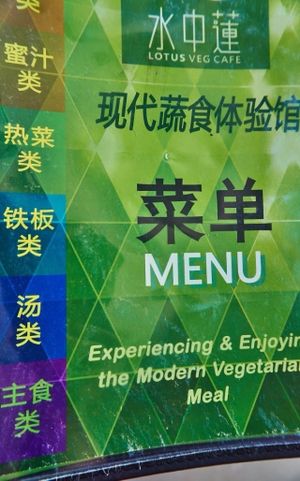 Menu cover at Shuizhong Liansushi - Lotus Veg in Suzhou