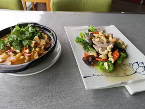 Tofu & broccoli. at Shuizhong Liansushi - Lotus Veg in Suzhou