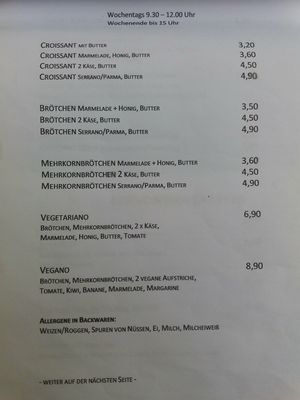 Menu 4 at Cafe Kogi in Cologne