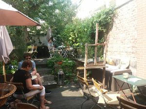 Outside seating area at Cafe Kogi in Cologne