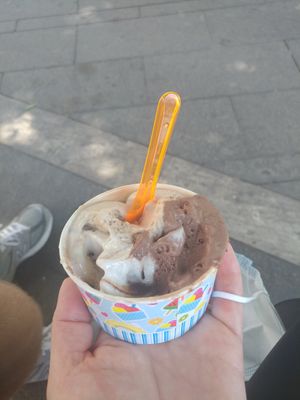 Hazelnut, chocolate and kinder(?) at Il Gelatiere in Naples