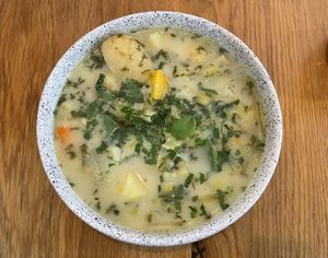 Pickled cucumber soup  at Wilk Syty in Wroclaw