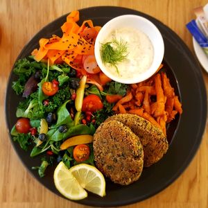 The delicious fish-ish chops. So delicious! Lovely balance.  at Wilk Syty in Wroclaw