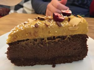 chocolate cake  at Wilk Syty in Wroclaw