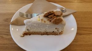 cheesecake made from tofu at Wilk Syty in Wroclaw