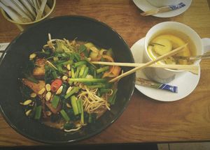 Vegan ramen and winter hot drink at Wilk Syty in Wroclaw
