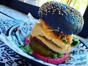 Sumo burger (15€) at Vegan Junk Food Bar - 2D in Amsterdam