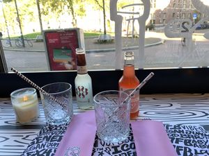 Ginger Beer (left-4,25€) & Kumbucha (right- 5,95€) both about 0,2l?  at Vegan Junk Food Bar - 2D in Amsterdam