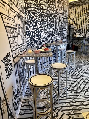 It was super busy and they only had one waitress that was always busy! She was clearly stressed with so many people and things to clean. The place only had high seats   at Vegan Junk Food Bar - 2D in Amsterdam