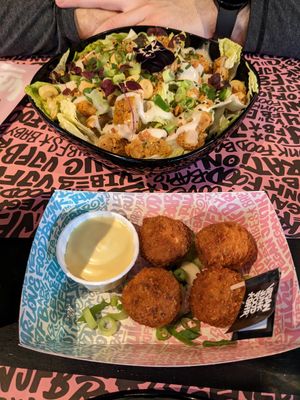 Caesar salad and betterballs at Vegan Junk Food Bar - 2D in Amsterdam